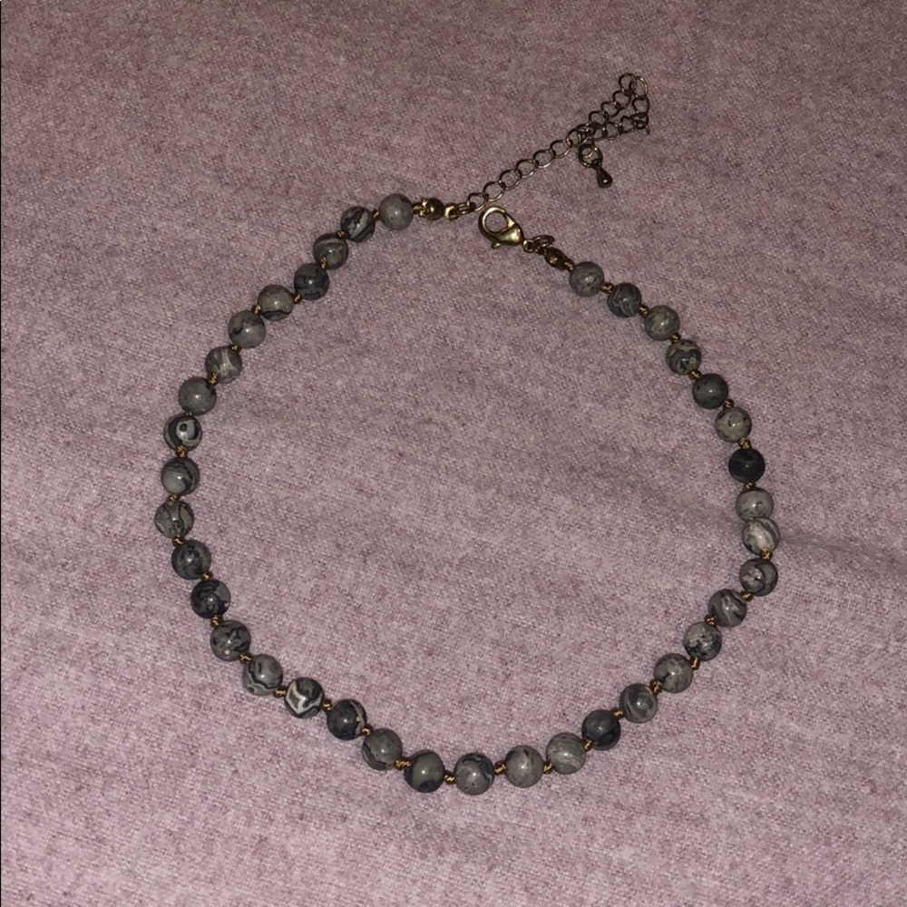 Gray + white Choker